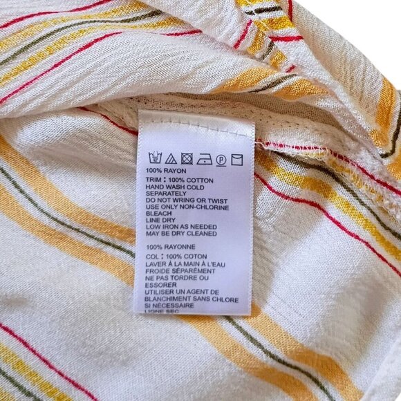 Urban Outfitters Boho Tunic Top M 3/4 Sleeve Striped Blouse Flowy Casual - Picture 9 of 11